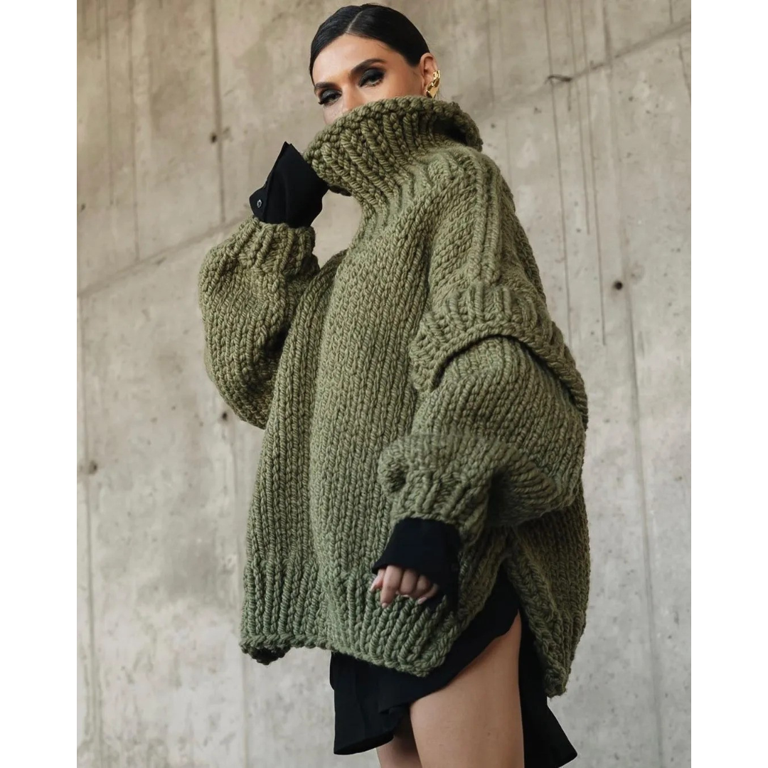Erenabaji | Damen Übergroße Strick Pullover | Warme