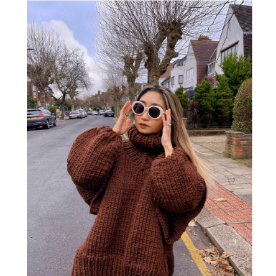 Erenabaji | Damen Übergroße Strick Pullover | Warme