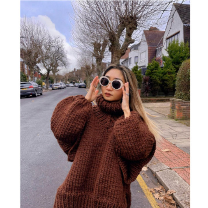 Erenabaji | Damen Übergroße Strick Pullover | Warme