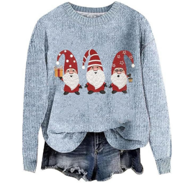Damen Langarm Weihnachten Pullover | Rundhalsausschnitt