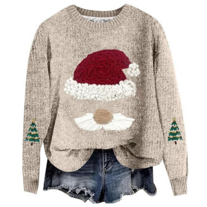Damen Langarm Weihnachten Pullover | Rundhalsausschnitt