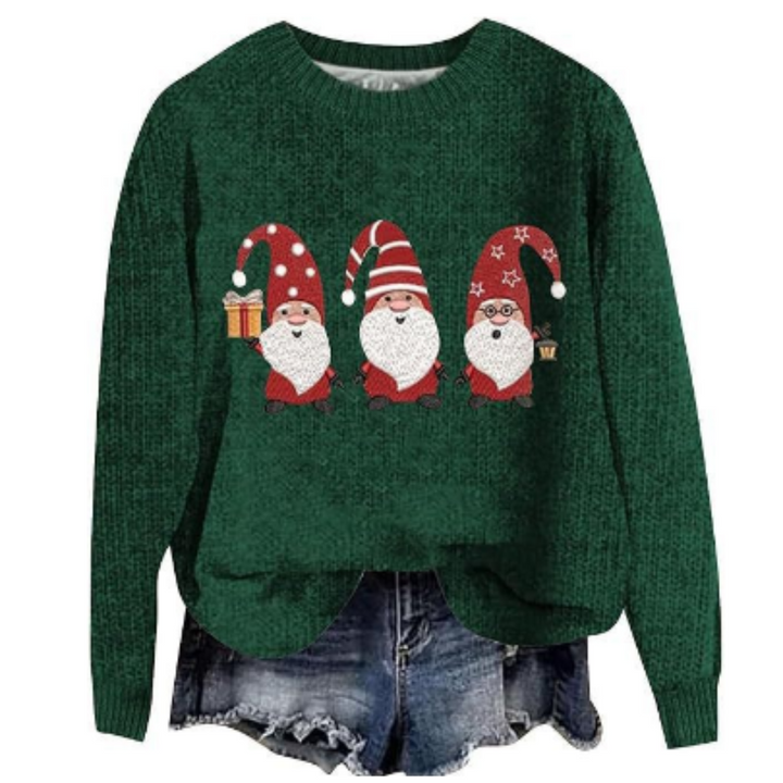 Damen Langarm Weihnachten Pullover | Rundhalsausschnitt