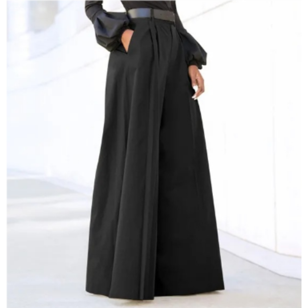 Malachia | Solide Farbe Weites Bein Damen Hosen