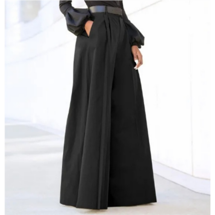 Malachia | Solide Farbe Weites Bein Damen Hosen