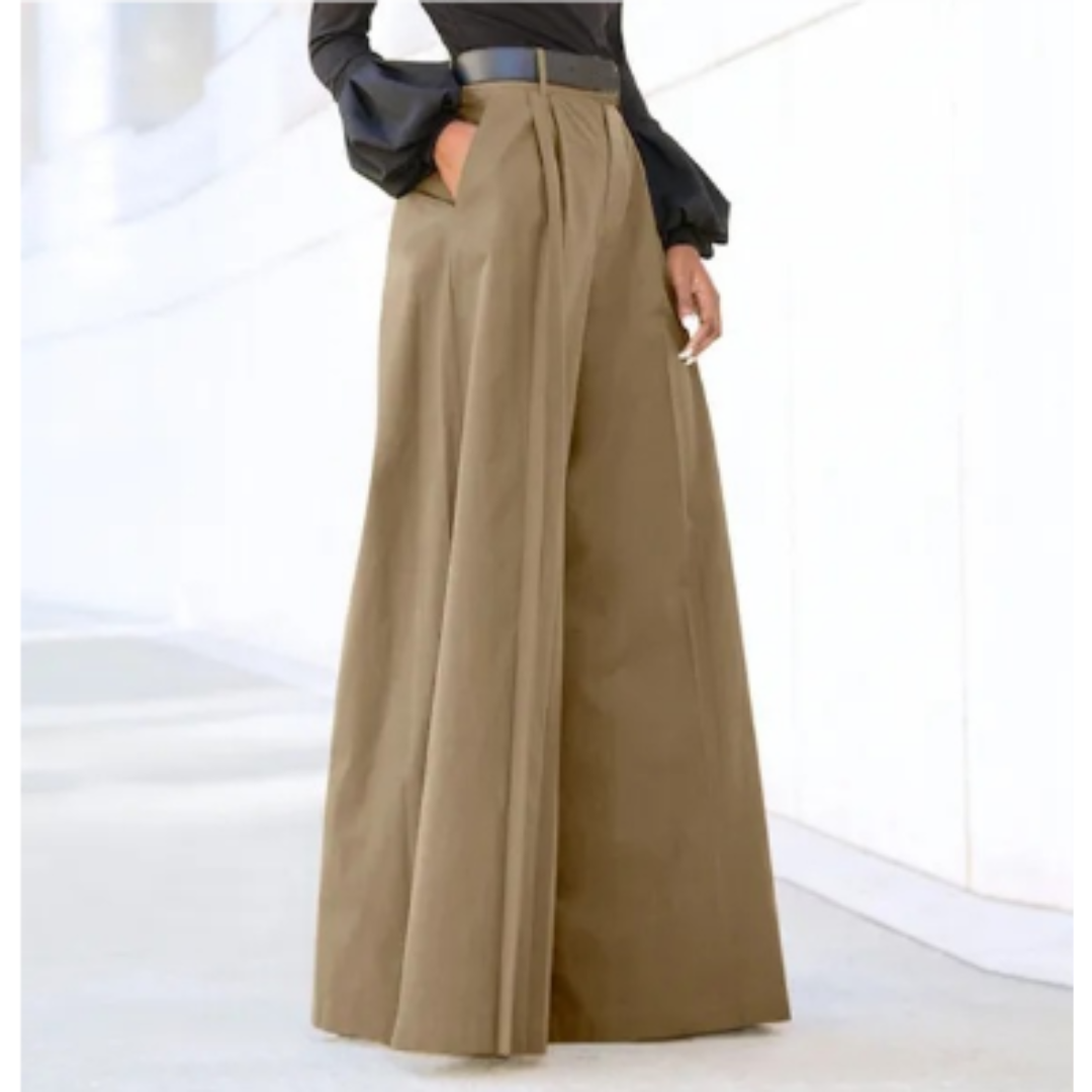 Malachia | Solide Farbe Weites Bein Damen Hosen