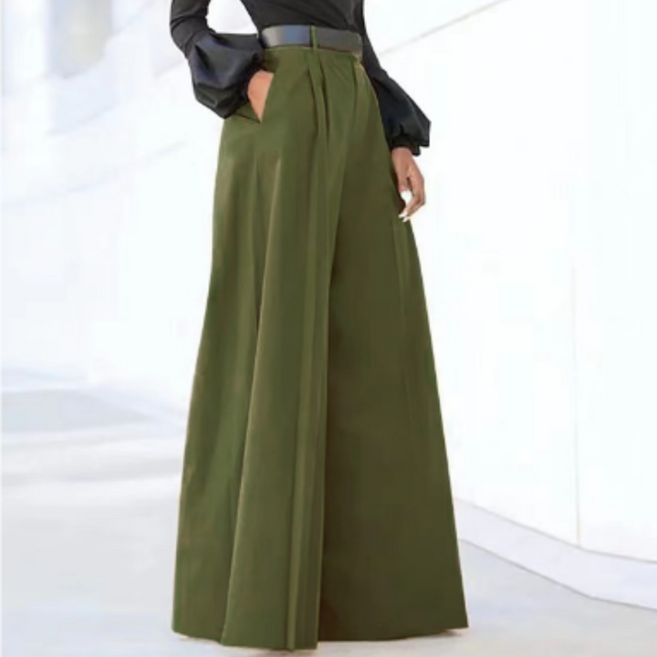 Malachia | Solide Farbe Weites Bein Damen Hosen