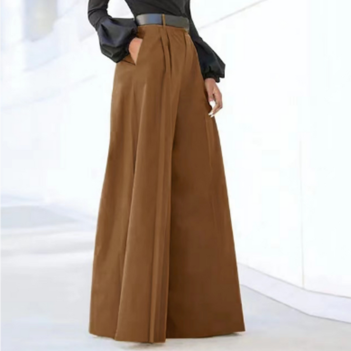 Malachia | Solide Farbe Weites Bein Damen Hosen
