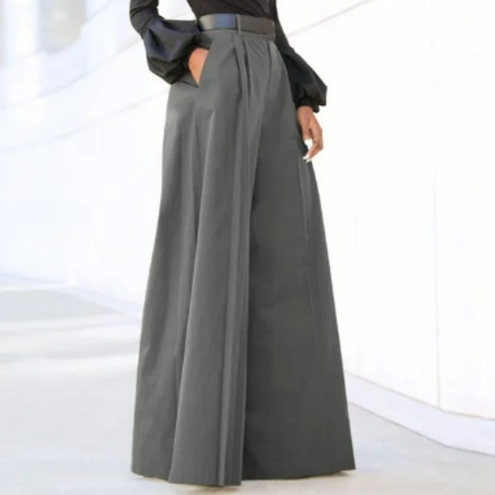 Malachia | Solide Farbe Weites Bein Damen Hosen