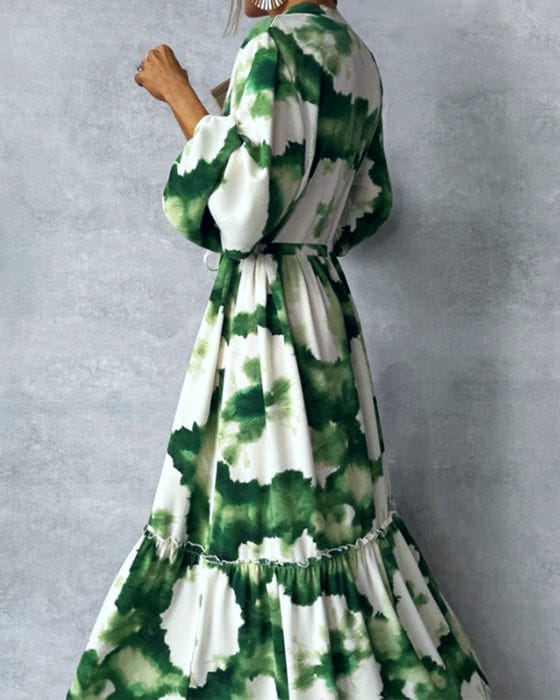 EVERLYN - Abstraktes Maxikleid