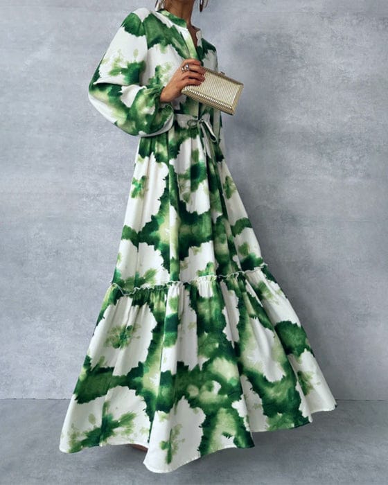 EVERLYN - Abstraktes Maxikleid