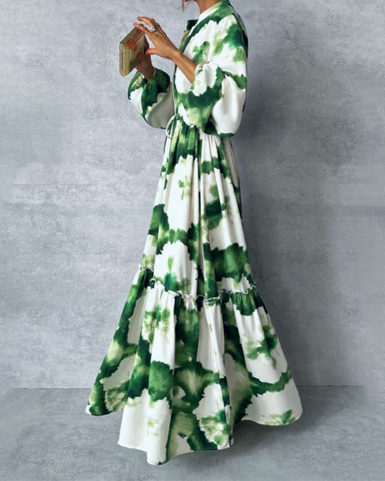 EVERLYN - Abstraktes Maxikleid