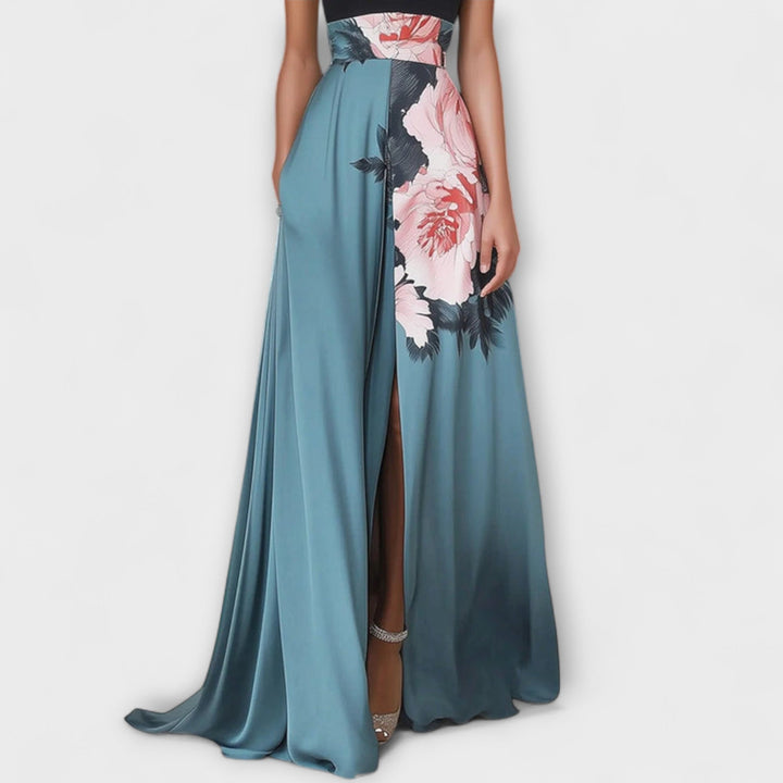 Natalie - Florales A-Linien Maxikleid