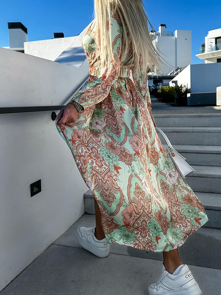 Criselda - Langärmliges Blumenkleid