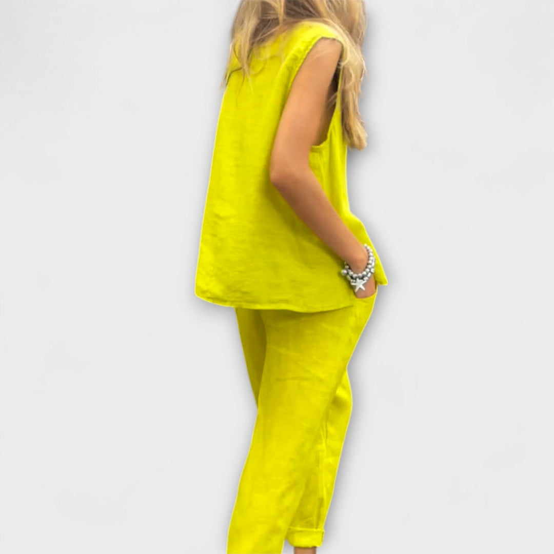 Jennifer - EntspanntesBaumwolle-Leinen Outfit