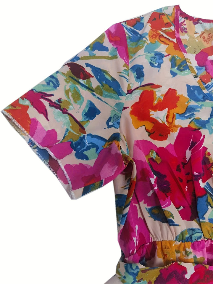 Lindsay - Strahlendes Floral-Wickelkleid