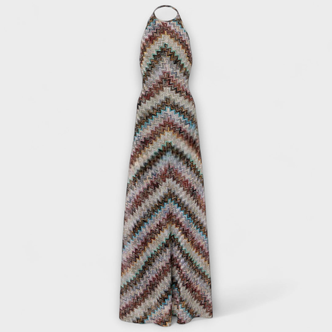 Reese - Jodie Strick Kleid mit buntem Fischgrätenmuster