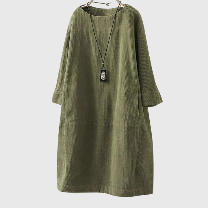 Grace | Entspanntes Corduroy Midi-Kleid