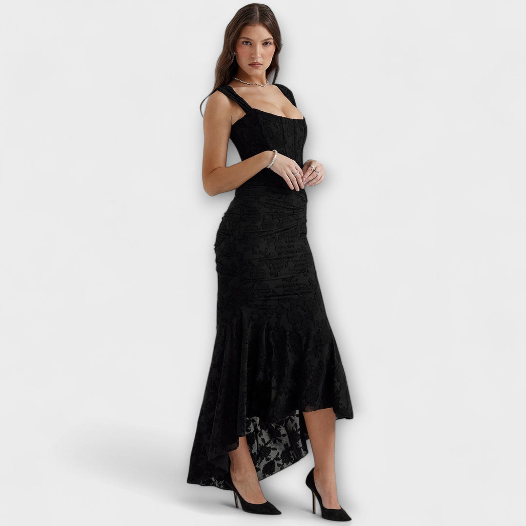 Renske - Langes Kleid mit Eleganten und Raffinierten Korsett