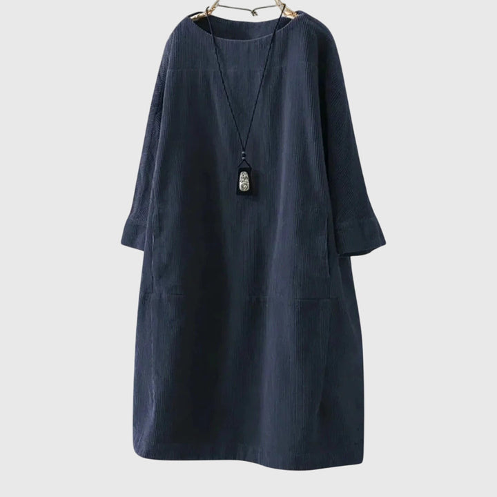 Grace | Entspanntes Corduroy Midi-Kleid