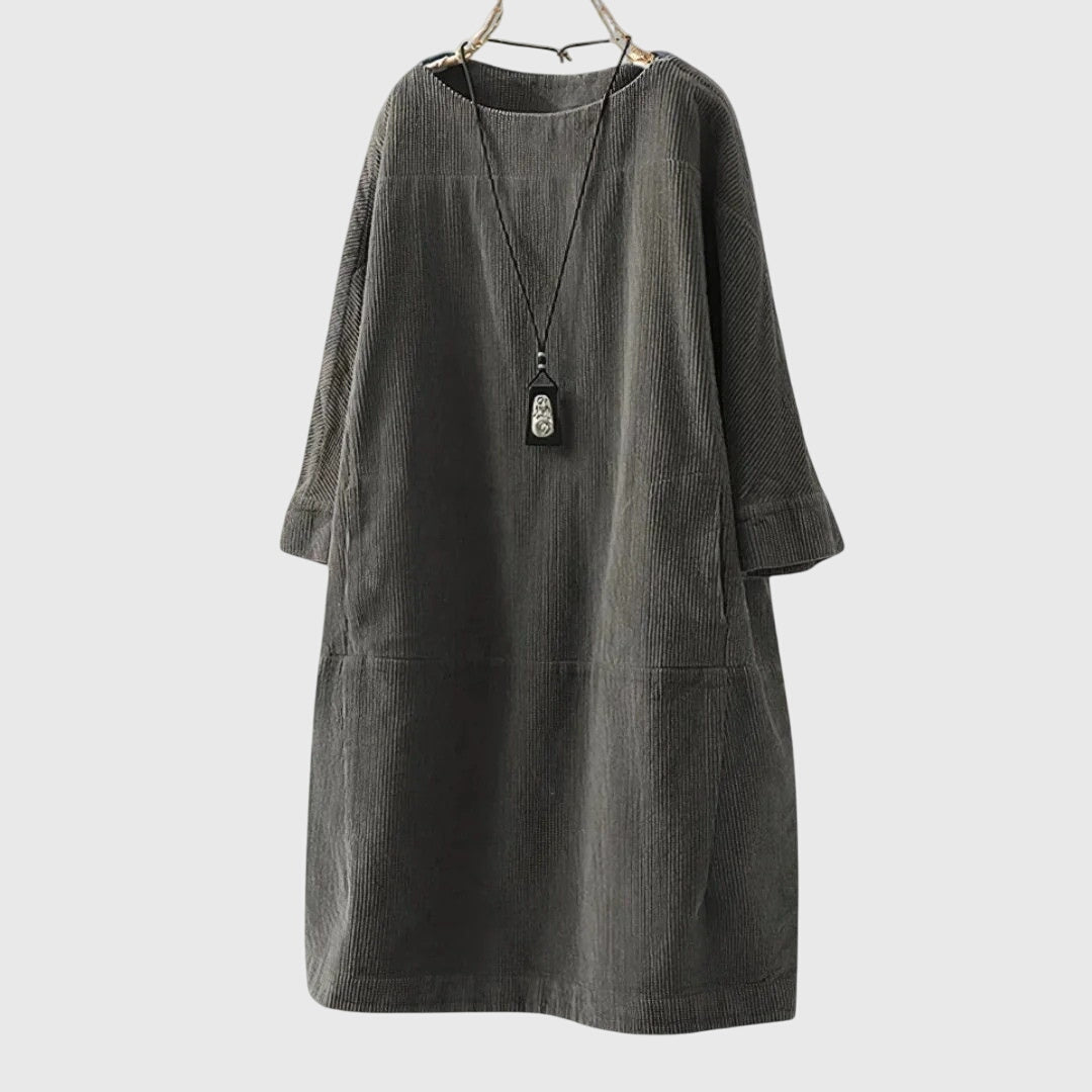 Grace | Entspanntes Corduroy Midi-Kleid