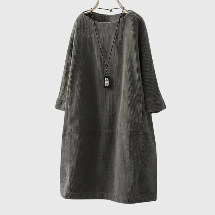 Grace | Entspanntes Corduroy Midi-Kleid