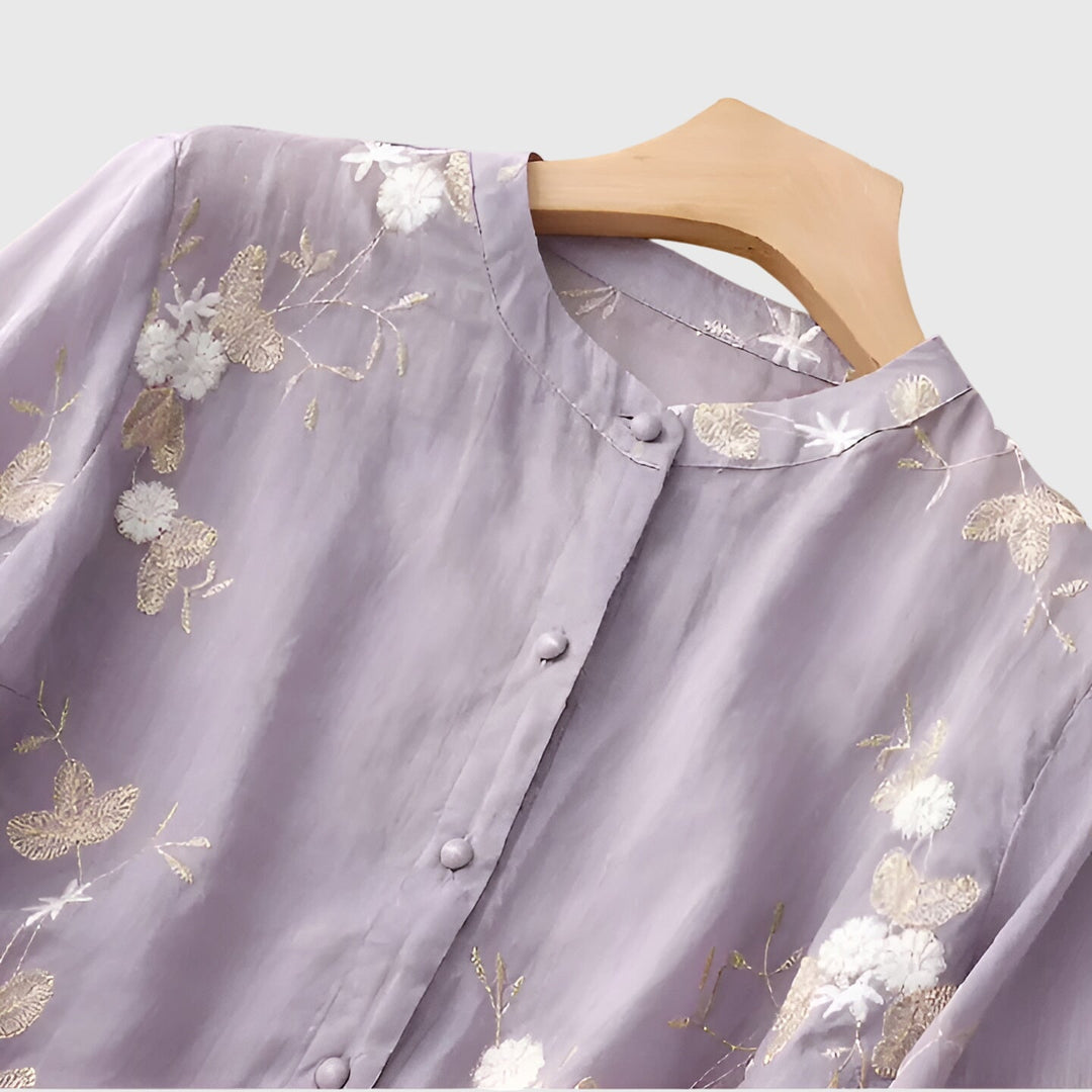 Nellie™ | Elegantes Top mit Bestickten Blumen