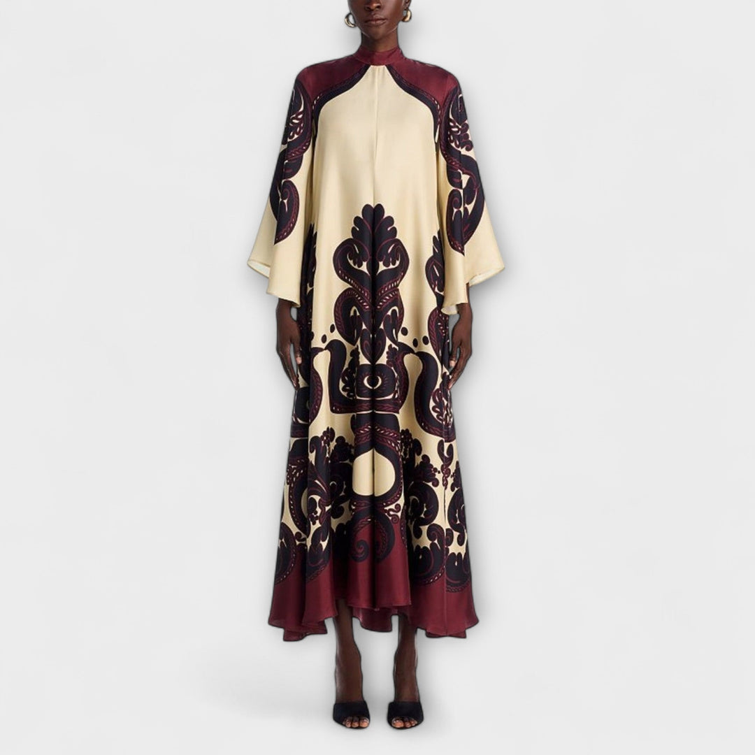 Lucy - Atemberaubendes Grenadilla-Print Maxikleid für mühelose Eleganz