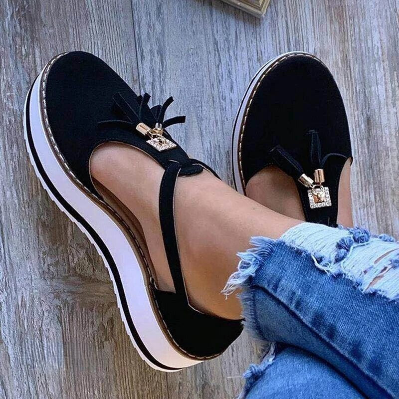 Vella - Quasten Plattform Ballerinas