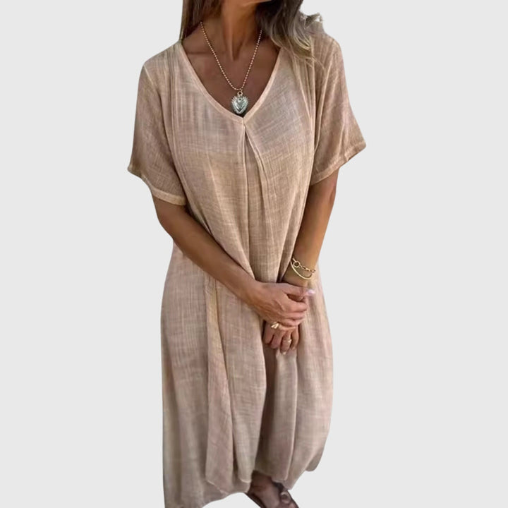 Fiona™ – Elegantes leichtes V-Ausschnittkleid