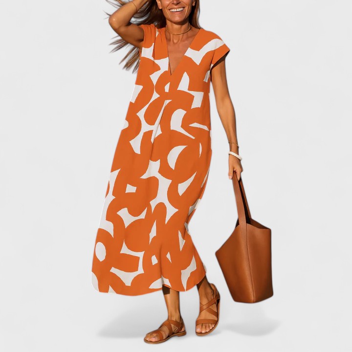Valery™ | Fließendes V-Ausschnitt-Kleid