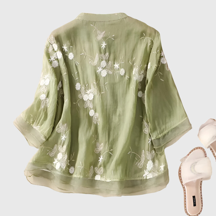 Nellie™ | Elegantes Top mit Bestickten Blumen