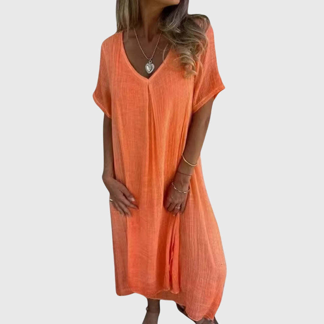 Fiona™ – Elegantes leichtes V-Ausschnittkleid