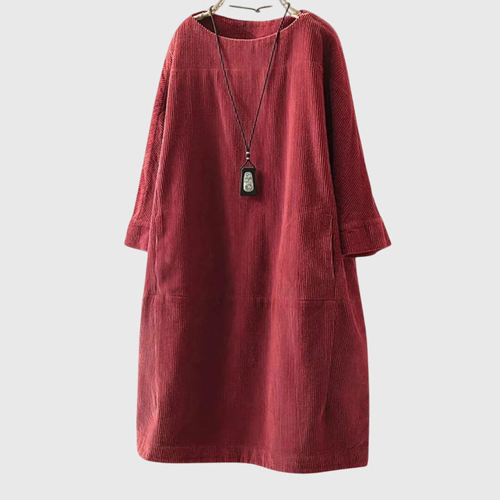 Grace | Entspanntes Corduroy Midi-Kleid