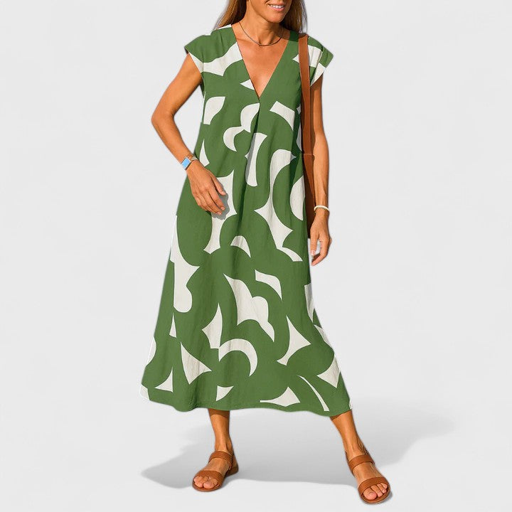 Valery™ | Fließendes V-Ausschnitt-Kleid