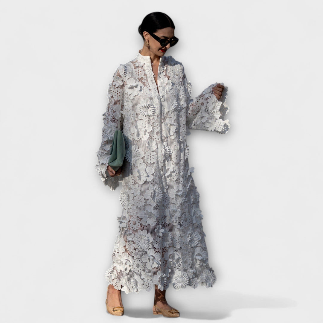 Yelira - Schickes Weißes Spitzenkleid