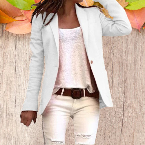 Jarethy | Revers Knopf schlanke lange Ärmel Damen Blazer