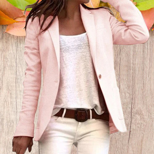 Jarethy | Revers Knopf schlanke lange Ärmel Damen Blazer