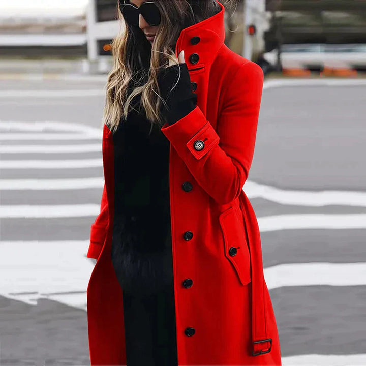 Damen Lange Warme Trench Mantel | Winter