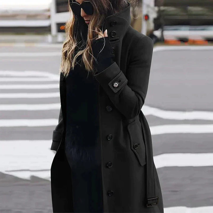 Damen Lange Warme Trench Mantel | Winter