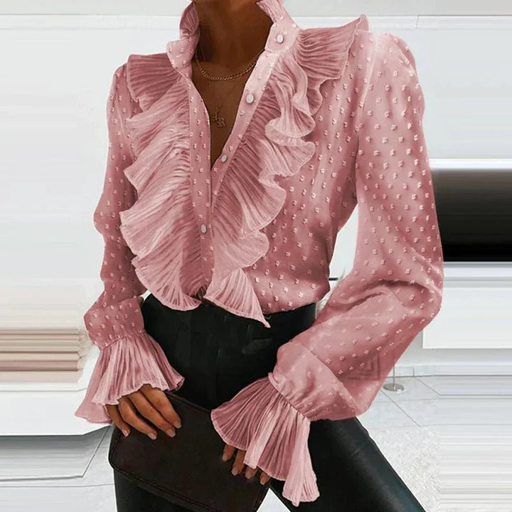Damen Gerüschte Bluse | Langarm