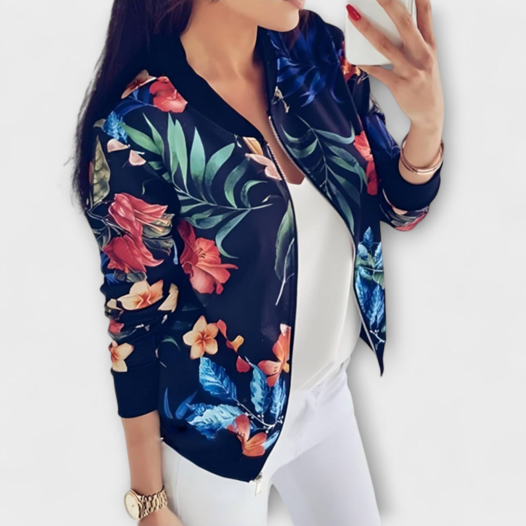 Kaelin - Stylische Bomberjacke mit Blumenmuster