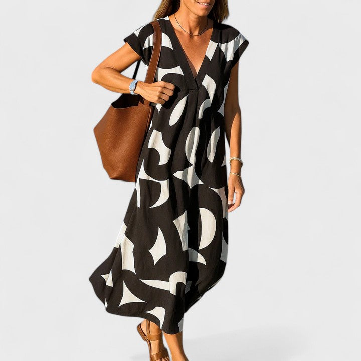 Valery™ | Fließendes V-Ausschnitt-Kleid