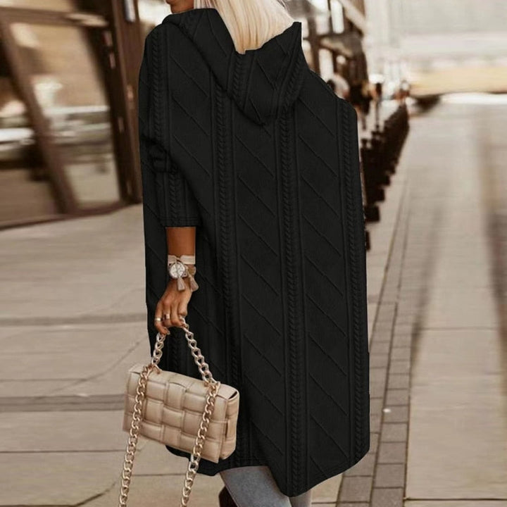 Wilma - Verlängerter Kapuzen-Strickjacke
