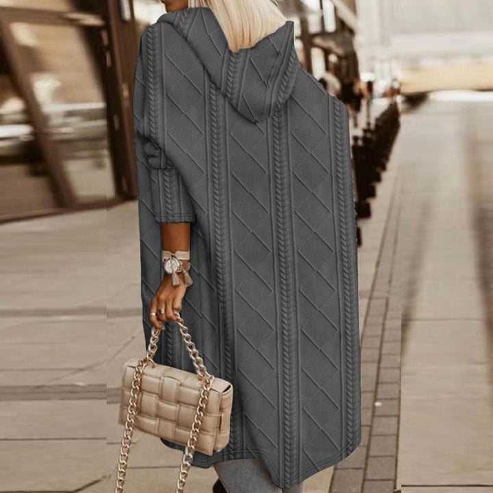 Wilma - Verlängerter Kapuzen-Strickjacke