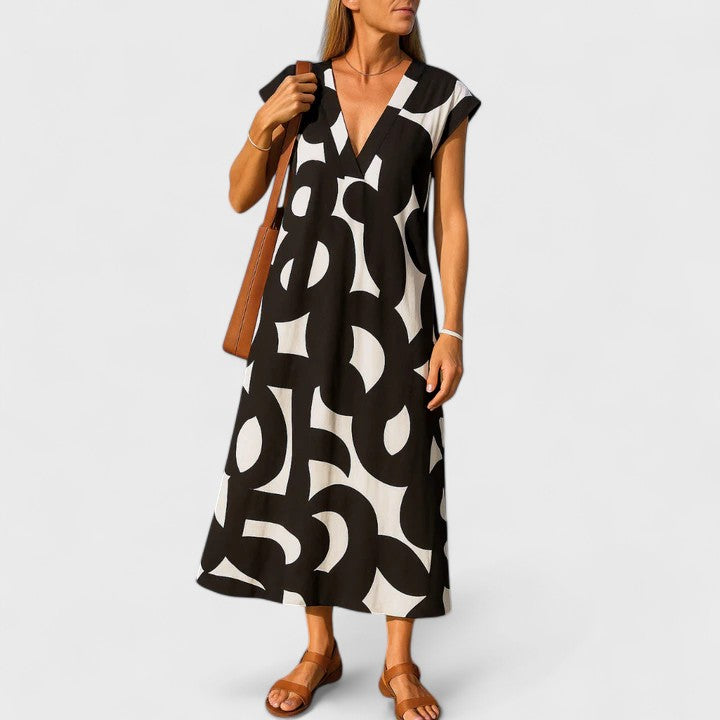 Valery™ | Fließendes V-Ausschnitt-Kleid